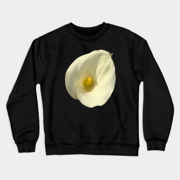 Cream White Calla Lily Cut Out Crewneck Sweatshirt by taiche